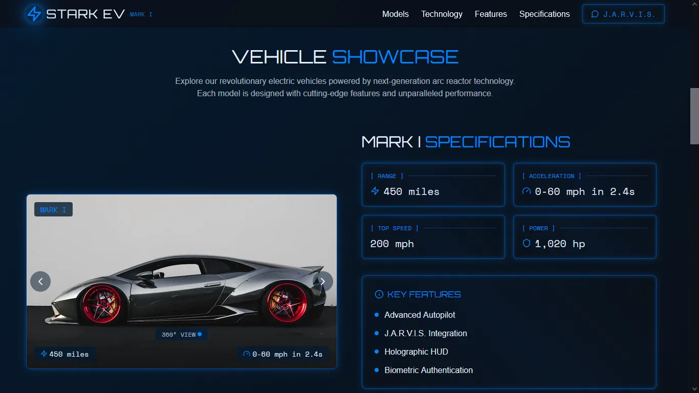 Stark EV - Custom Solution Interface Showcase